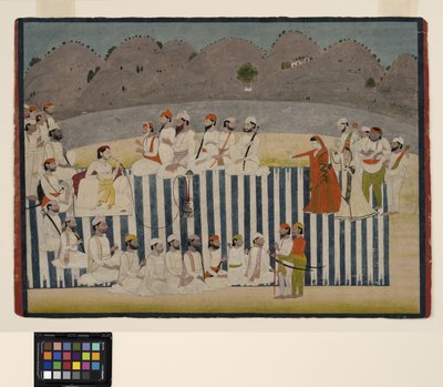 De zoon van Bahadur Singh kijkt naar een nautch, c.1800 door Indian School