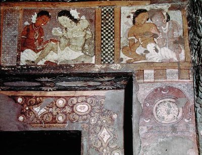 Twee koppels, uit het interieur van Grot 17 door Indian School