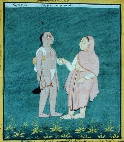 Twee Digambara Jains, Religieuze Bedelmonniken, Udaipur, c.1810-20 door Indian School