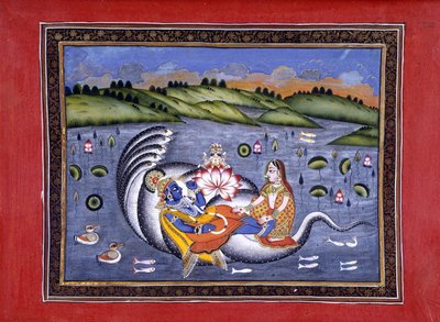 Vishnu en Lakshmi, illustratie uit 