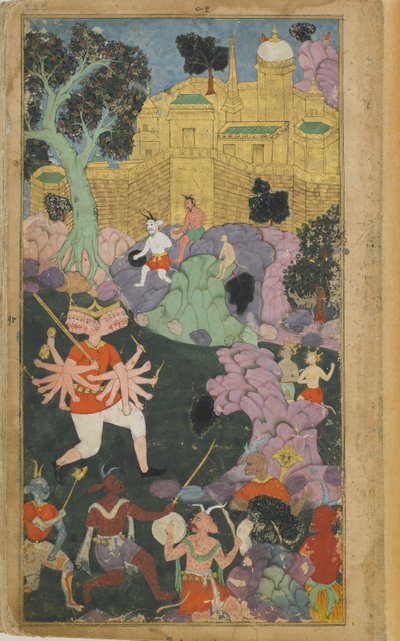 Ravana en zijn troepen nemen positie in voor de stad door Indian School