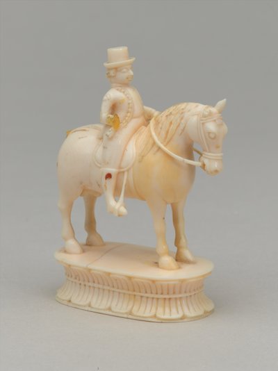 Witte ridder, schaakstuk, India, circa 1820 door Indian School