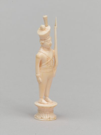 Witte pion, schaakstuk, India, ca. 1820 door Indian School