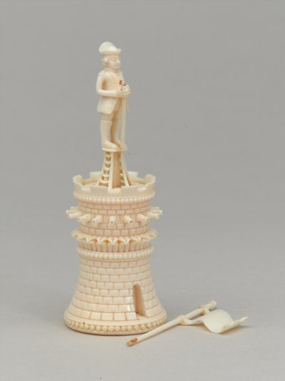 Witte toren, schaakstuk, India, circa 1820 door Indian School