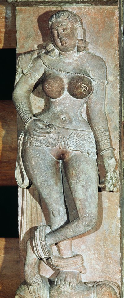 Yakshini, van een boeddhistische poort. Mathura, Utter Pradesh, Kusana Periode door Indian School