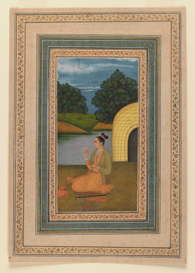 Yogini in een landschap, ca.1760 door Indian School