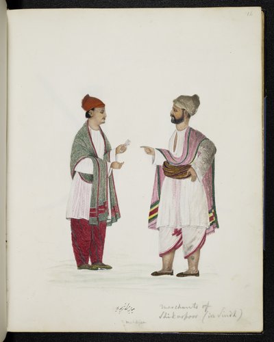 Kooplieden van Shikarpoor in Sindh door Indo European Indo European