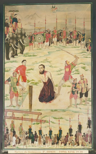 Een jezuïetenmartelaar in Tonkin, China, 1838 door Indo Chinese School