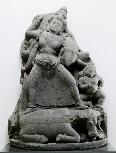Durga doodt Mahisa, c.1300 door Indonesian School