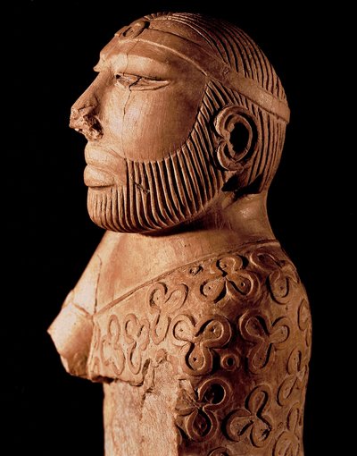 Beschaving van de Indusvallei: houten buste van koning priester door Indus Valley Civilization