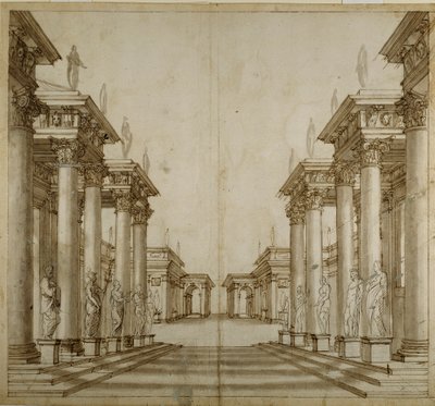 Een Romeins atrium door Inigo Jones