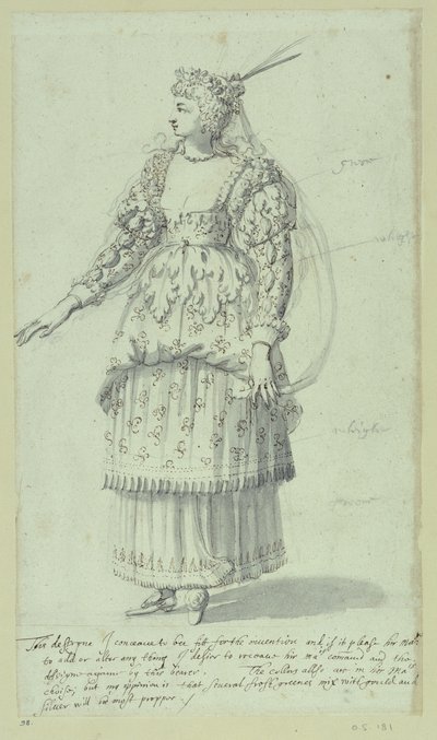 Chloris: laatste schets voor Henrietta Maria, ca. 1631 door Inigo Jones