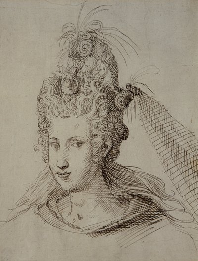 Hoofdtooi, waarschijnlijk voor Anne van Denemarken door Inigo Jones