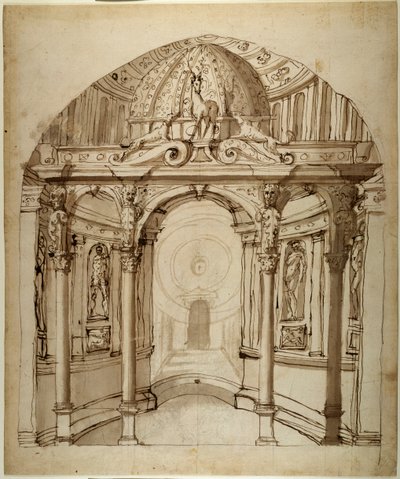 Interieur van het paleis, c.1611 door Inigo Jones