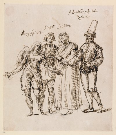 Johphiel, Merefool, Skelton en Scogan, c.1625 door Inigo Jones