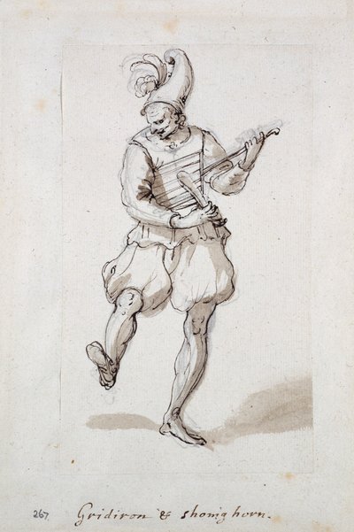 Man met rooster en schoenlepel door Inigo Jones