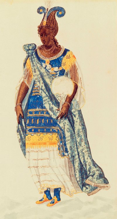Masquer: een dochter van Niger, ca. 1608 door Inigo Jones