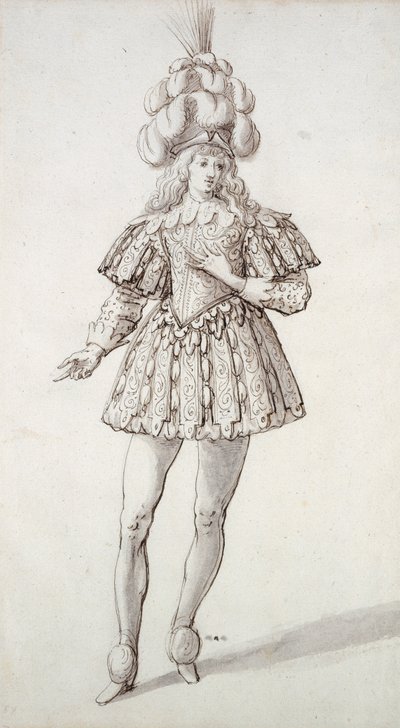 Masquer met veren en pluim door Inigo Jones