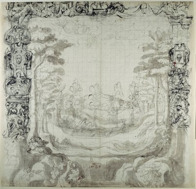 Proscenium en jachtscène door Inigo Jones