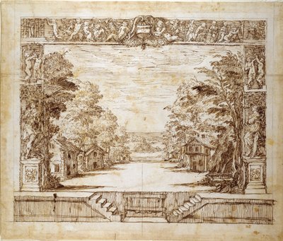 Proscenium en staande scène, c.1635 door Inigo Jones