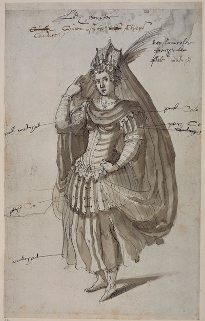 Koningin Candace, c.1609 door Inigo Jones
