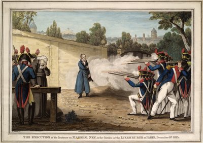 De executie van maarschalk Michel Ney bij de Luxemburgse tuin op 7 december 1815, 1816 door Innocent Louis Goubaud
