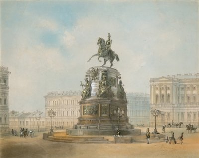 Het ruitermonument van Nicolaas I van Rusland op het Sint-Isaacplein in Sint-Petersburg door Iosif Iosifovich Charlemagne
