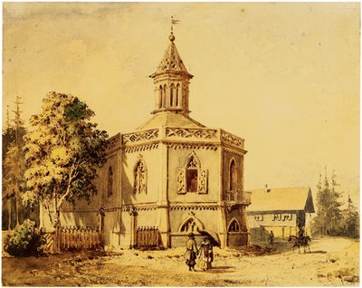 De melkveehouderijpaviljoen in het Pavlovsk Park door Iosif Ivanovich Charlemagne