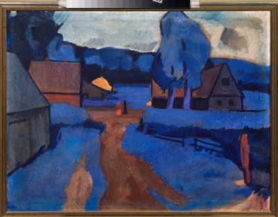 Blauw landschap door Iosiph Solomonovich Shkolnik