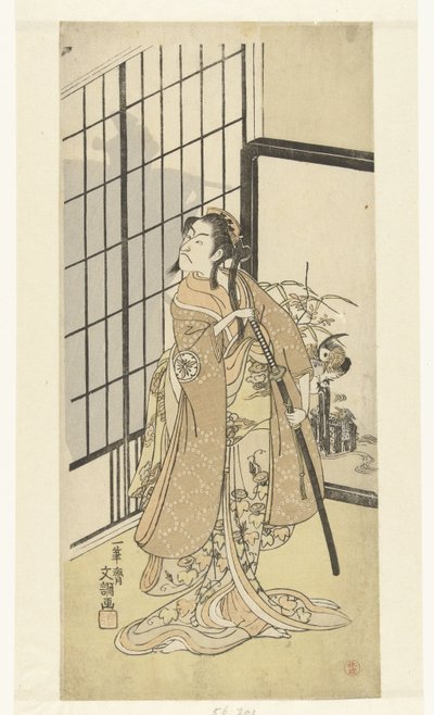 Acteur Matsumoto Koshiro III in de vrouwenrol Asagao door Ippitsusai Bunchō