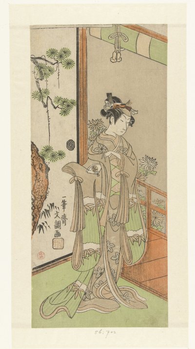 Acteur Onoe Tamizo in vrouwenrol door Ippitsusai Bunchō
