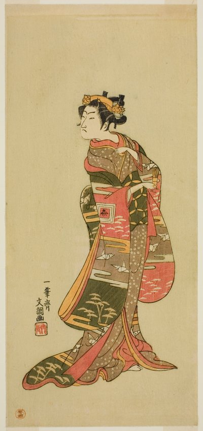 De acteur Ichikawa Benzo in een niet-geïdentificeerde rol door Ippitsusai Bunchō