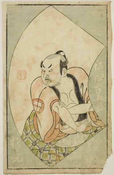 De Acteur Sakata Hangoro II, uit "Een Prentenboek van Toneelwaaiers" door Ippitsusai Bunchō