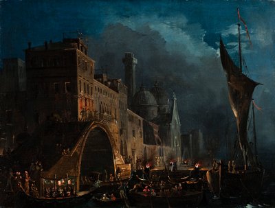 Een Venetiaanse galanacht, 1825-1835 door Ippolito Caffi
