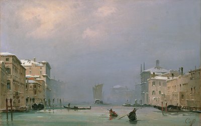 Grote Kanaal met Sneeuw en IJs, 1849 door Ippolito Caffi