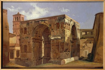 Italië, Rome, Boog van Janus aan de voet van Via Velabro door Ippolito Caffi door Ippolito Caffi