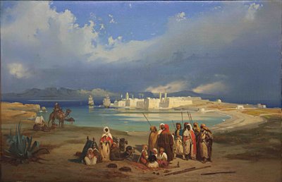 De landengte van Suez, ca. 1845 door Ippolito Caffi