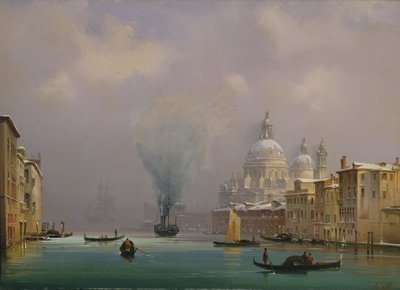 Venetië onder sneeuw, ca. 1840 door Ippolito Caffi