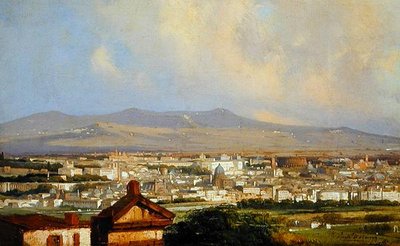 Uitzicht op Rome vanaf Montemario door Ippolito Caffi