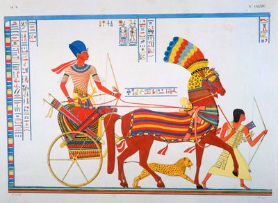 Oude Egyptische fresco door Ippolito Rosellini