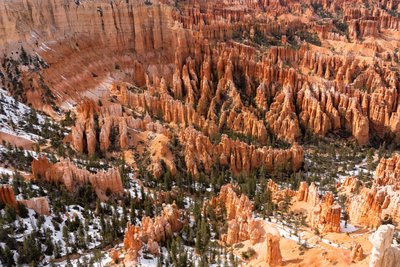 Hoodoos - torenspitsen gecreëerd door erosie - in Bryce Canyon National Park in Utah, 2019 door Ira Block