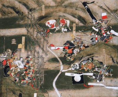 Scherm van de Slag bij Nagashino 1575, Osaka Kasteel Museum, 2005 (foto) door Ira Block