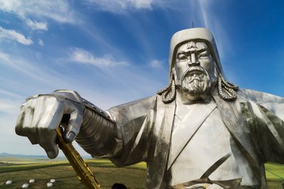 Het Genghis Khan Ruiterstandbeeld, onderdeel van het Genghis Khan Standbeeldcomplex door Ira Block
