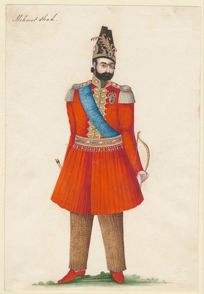 Mohammad Shah Qajar 1808-1848, koning van Perzië, 1835 door Iranian Master