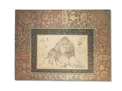 Een Kameel en haar Kalf, Safavid Iran, 1650-1700 door Iranian School
