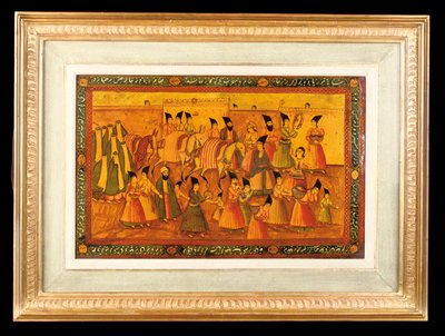 Een van een Paar Geschilderde Panelen, Qajar Iran, 1850-75 door Iranian School