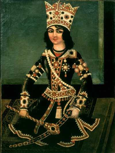 Portret van Abbas-Minza (c.1783-1833), Prins van Perzië, zoon van Shah Fath Ali (regeerde 1797-1834) door Iranian School