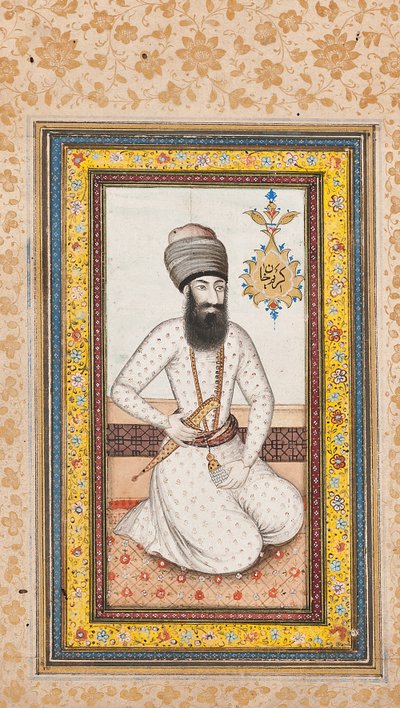 Portret van Karim Khan Zand, een van een paar met Nadir Shah, Qajar Iran door Iranian School