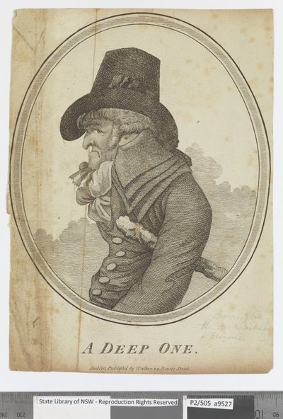 Een Diepe (portret van George Barrington) door Irish School