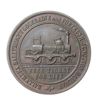 Directeurspas voor de Ballymena, Ballymoney, Coleraine en Portrush Junction Railway, Ierland door Irish School